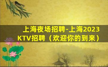上海夜场招聘-上海2023KTV招聘（欢迎你的到来）